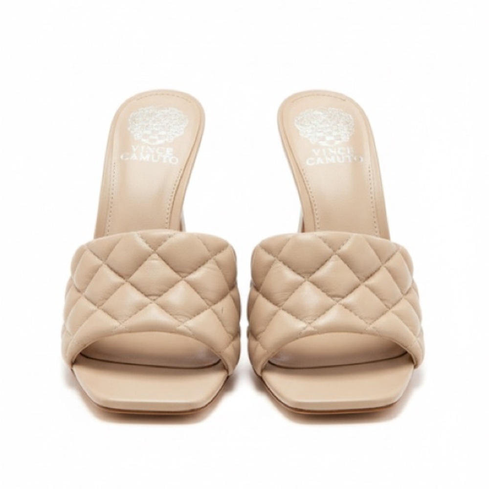 Vince Camuto Taupe Quilted Women's Heels